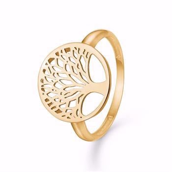 Guld & Sølv design 8 karat guld  fingerring med livets træ